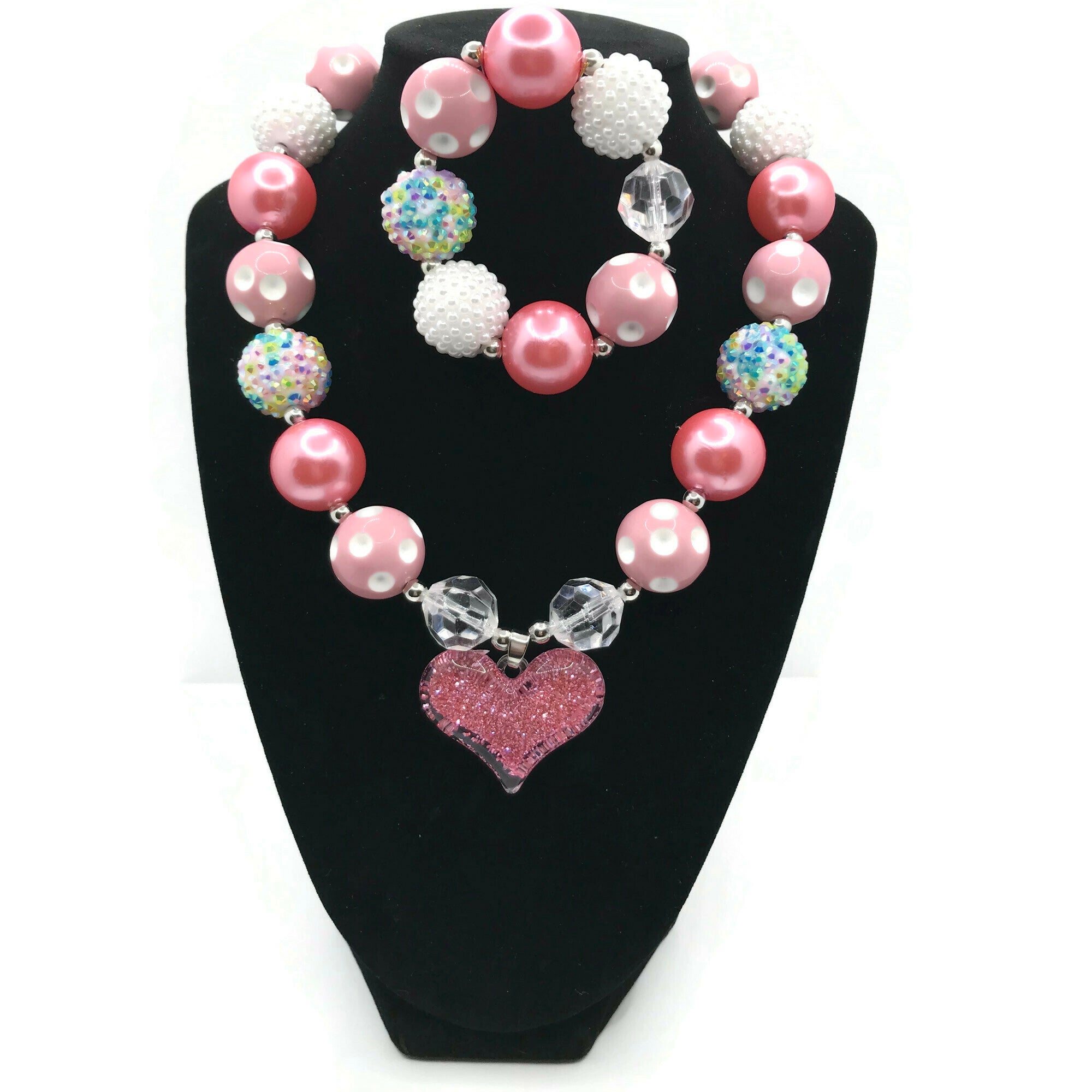 Dark Pink Paint Splatter Chunky Bubblegum Necklace OR Bracelet Dark Pi –  Big Sky Jewels